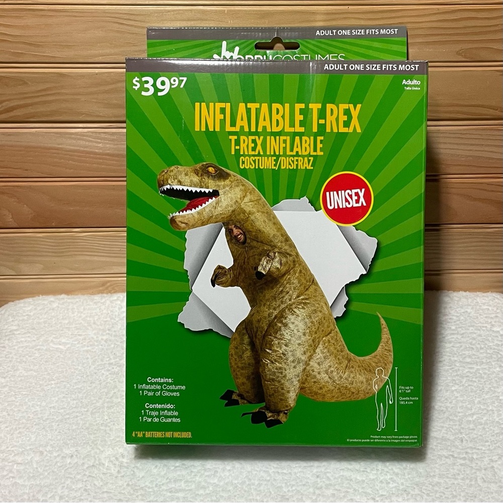 MorhCostumes- Inflatable T-Rex Costume Unisex, fits most adults New in box